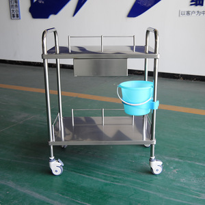 Medical 304 Stainless Steel Infusion Cart Double Drawer Hospital Trolley <b>For</b> Patient Infusion Durable Design - Product Image 4