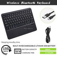Keyboard Bluetooth Nirkabel dengan Touchpad RGB Backlit USB-C untuk Semua Sistem Tablet PC