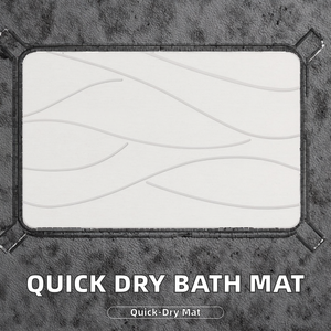 Alfombrilla de baño de secado rápido ecológica de diseño moderno, superabsorbente, antideslizante, masaje, tierra de diatomeas, patrón de onda hecho a máquina - Product Image 3