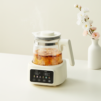 Ketel Teh Listrik Kaca Desain Modern Baru 1300ML, Panci Kesehatan untuk Rumah, Kantor, dan Asrama.