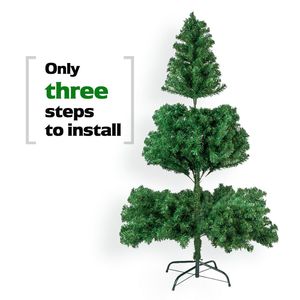 DB alta calidad 8FT Mini árbol de Navidad Artificial 1138 ramas Material de aguja de pino hecho a mano Base de Metal de pie personalizable - Product Image 4