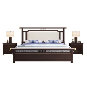 Chinese Style Solid Wood Bed 1.8m Double Storage Bed Soft <b>Headboard</b> Modern Minimalist Master Bedroom Furniture - Product Image 4