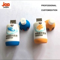 Clé USB personnalisée en forme de bouteille, vente en gros, PVC souple, cadeau, logo personnalisé, 2 Go, 4 Go, 8 Go, 16 Go, 32 Go, 64 Go, clé USB, clé mémoire