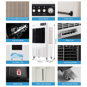 تبريد هواء متنقل 50 لتر تيار متردد V من النوع المنزلي بالتبخر في أرضية المنزل للمستودعات التجارية - Product Image 5