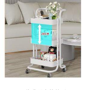 <b>Candy</b> Colored Snack Storage Rack for Kitchen Carbon Steel Movable Small <b>Cart</b> Multilayer Floor-standing Living Room Storage Shelf - Product Image 5