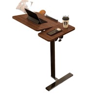 Table de chevet en métal avec plateau relevable, bureau réglable en hauteur, pliable et mobile, petit bureau mobile pour chambre à coucher, côté canapé, usage domestique, bureau d'ordinateur