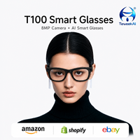 T100 Yapay Zeka Akıllı Gözlük, Kamera, Sesli Asistan, Gerçek Zamanlı Çeviri, Sesli ve Görüntülü Kayıt, Bluetooth Özellikli Gözlük