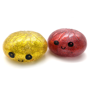 8.5cm Rare Ones <b>Glitter</b> Squishy Dumpling Gold Purple Blue Pink <b>Red</b> <b>Glitter</b> Squeeze Steamed Bun for Sensory Stress Relief Toy - Product Image 2