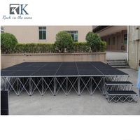 Scène modulaire portable en aluminium et contreplaqué, durable, à montage rapide, capacité de charge de 750 kg, pour événements, concerts, mariages, chœurs