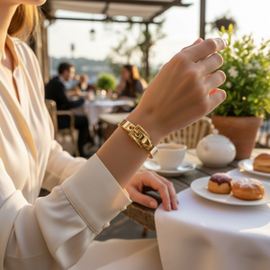 Braccialetti con cerniera in oro placcato - Product Image 3