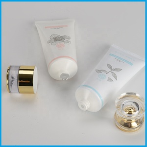 Tube cosmétique en plastique PE transparent imprimé sérigraphié pour crème pour les mains, avec couvercle à clapet, disponible en petits et grands formats - Product Image 3