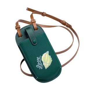 กระเป๋าสะพายคาดลำตัวหนังแท้หรูหราของดีไซน์เนอร์สำหรับโทรศัพท์มือถือสายเข็มขัดแบบคลาสสิกปรับแต่งโลโก้ได้สำหรับแอปเปิล - Product Image 4