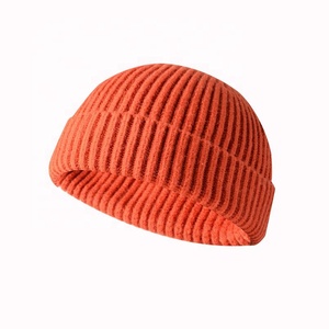 高品质冬季纯色帽子定制100% 亚克力保暖针织小帽定制Logo - Product Image 4