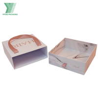 Boîte de rangement de luxe écologique personnalisée avec logo imprimé pour cosmétiques, extensions de cheveux, perruques et coffrets cadeaux