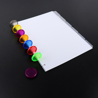 Diviseur d'index PP givré à 8 disques Plaque de page d'index à 6 onglets pour planificateur de papier intérieur A5 Discbound Filofax Organizer Tab Dividers