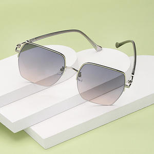 Gafas de sol de nailon sin montura a la moda para mujer, protección UV400, diseño cuadrado grande, gafas modernas, protección solar para exteriores - Product Image 5