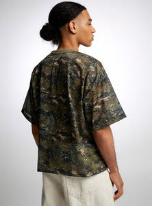 原始设备制造商2025定制网眼运动衫迷彩男子足球t恤方形短款网眼t恤 - Product Image 3