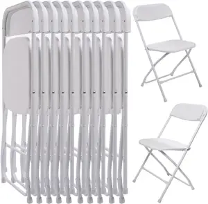 Easy to stack and store 5350pcs/40HQ Foldable party events HDPE plastic white folding chairs