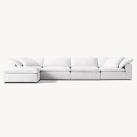 Mobilier de salon moderne de style américain canapé nuage combiné en forme de L villa Homestays Hotel factory peut être personnalisé