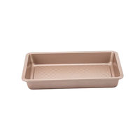 Moule à pâtisserie carré en acier au carbone antiadhésif couleur or champagne à chauffage uniforme personnalisable pour brownies et gâteaux