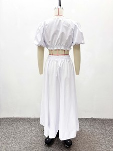 Women's White 2 Piece <b>Set</b> - Puff Sleeve <b>Square</b> Neck Crop Top & High Waist Maxi Skirt Womens <b>Set</b> African Clothes Fashion - Product Image 6