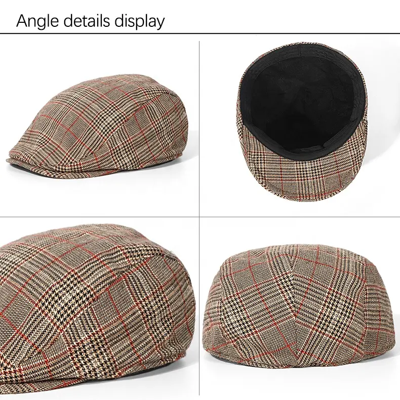Oem Fashion Design Your Own Solid Colour Warm Beret Cap Flat Top Peaked Golf Driving Hat Duckbill Newsboy Ivy Cap