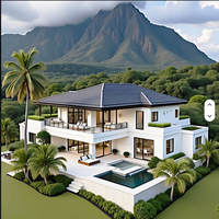Villa moderne en acier léger pour 5 chambres, 2 étages, conception architecturale flexible, maison modulaire