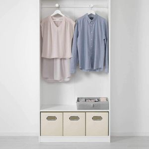 Chân Thành Nhà Máy Hiện Đại Có Thể Gập Lại Vải Lưu Trữ Cube Organizer Vải Màu Be Hộp Lưu Trữ Thùng Gói 6 Kim Loại Xử Lý Cho Tủ Đồ Chơi - Product Image 4