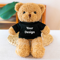 Jouets en peluche personnalisés, logo sur mesure, design d'animaux d'anime, ours en peluche doux avec vêtements, poupées en peluche personnalisées