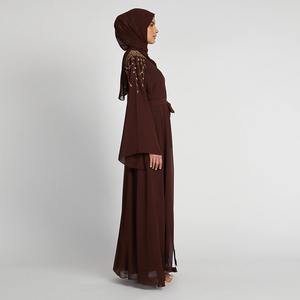 Derniers vêtements islamiques Abaya musulmane Couleurs unies Style chauve-souris Kaftan Burka <span class=keywords><strong>Robe</strong></span> islamique femmes Polyester Service OEM Adultes - Product Image 5