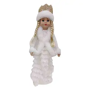 Xmas Ornaments Snow Girl Decoration Carol Dolls Winter Joy Russia Style Angel Christmas Tree Topper