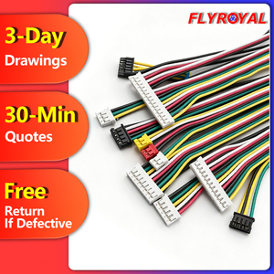 Kabel Rakitan Konektor Kustom 2-12 Pin 1.0 1.25 1.5 2.0 2.54mm Pitch, Berisolasi PVC, Berlapis Timah, Tembaga - Product Image 1