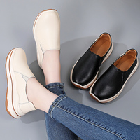 Chaussures de marche compensées authentiques de style coréen pour femmes, confortables, absorbant les chocs, semelle compensée, chaussures pour mamans