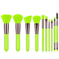 5 couleurs de haute qualité 10 pièces pinceaux cosmétiques fluorescents ensemble Durable Blush fard à paupières correcteur rouge à lèvres trousse à outils