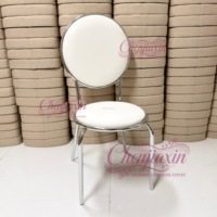 Chaise de mariage de luxe 2026 personnalisée en usine, design détachable, dossier en O, métal argenté brillant, empilable, pour salle à manger, hôpital, maison, bureau