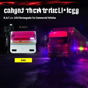 Feux de gabarit pour camion 8,4x7,5cm 24V Rouge Rectangulaire pour Véhicules Commerciaux - Product Image 3