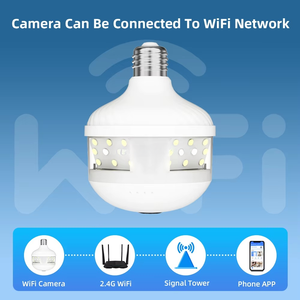 Nouvelle Caméra Ampoule Intelligente WiFi de Sécurité CCTV Panoramique <span class=keywords><strong>360</strong></span> Degrés V380 Pro, Projecteur Sans Fil 5MP pour Maison Intelligente 2025 - Product Image 3