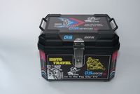 Top Case Moto PP, Pièces de Scooter, Boîtes Arrière Rigides Universelles Étanches avec Dossier et Kit de Fixation pour Motard