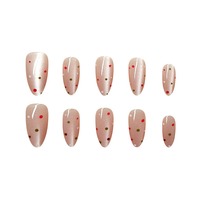 10 Tailles d'ongles à presser artisanaux en amande, élégants à pois, effet œil de chat lumineux, détachables