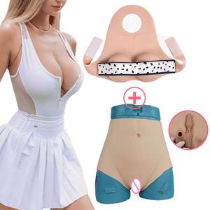 Prótesis de Senos de Silicona y Pantalones con Vagina Artificial para Crossdressing Masculino a Femenino, Cosplay Transgénero, Juego de Roles de Mujer a Hombre - Product Image 1