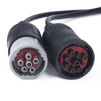 Cable de transferencia electrónico de 9 pines y cable de diagnóstico de motor de camión de 6 pines J1939 para conexión DB15PIN para uso en automóviles