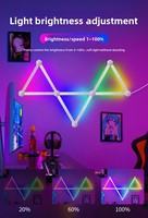스마트 모듈형 퀀텀 라이트 RGB 앱 제어 USB 전원 사운드 픽업 기능이 있는 창의적인 게임 분위기 LED 벽 장식 조명
