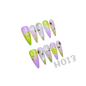 <span class=keywords><strong>Ongles</strong></span> à presser en acrylique style français, couvrance totale, forme stiletto, <span class=keywords><strong>avec</strong></span> pointes longues, lot de 10 pièces, colle incluse pour application sur les doigts - Product Image 5