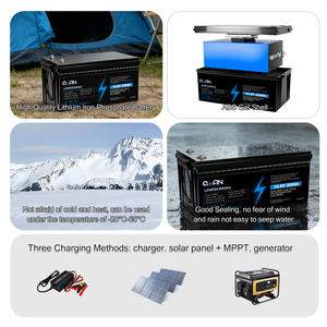 Batterie lithium 12V 200Ah pour moteur de bateau électrique, camping-car, courant de crête 200A, alimentation à cycle profond - Product Image 3