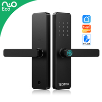 Cerraduras de puerta inteligentes biométricas con huella dactilar, aplicación de código de tarjeta de hotel y apartamento de seguridad con manija de precio bajo al por mayor