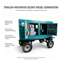 Groupe électrogène diesel à soudures impeccables, adapté aux salles communautaires, avec boîtier de thermostat