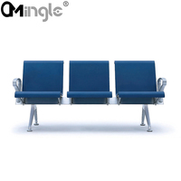 Chaise d'attente d'hôpital d'aéroport, chaise de réception de salle d'attente en aluminium PU de bureau de clinique