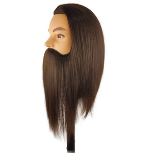 Tête de mannequin professionnelle pour barbier, <span class=keywords><strong>cheveux</strong></span> humains, pour hommes, formation en coiffure, perruque courte, coupe de <span class=keywords><strong>cheveux</strong></span>, barbe - Product Image 3