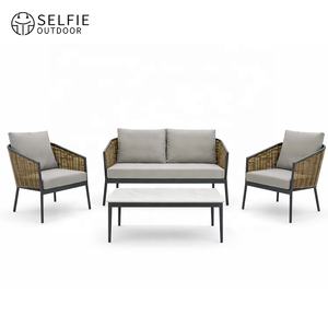 Conjunto de Sofás Modernos para Patio, Jardín, Terraza, Muebles para Villa y Hotel, Resistentes al Agua, de Ratán con Estructura de Aluminio, Sofás de Exterior - Product Image 3