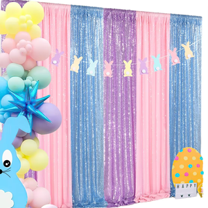 Rèm nền đám cưới lấp lánh ánh vàng, dùng cho sân khấu, trang trí tiệc Giáng sinh, kích thước 2FTx8FT, tường lấp lánh, phông nền sequin - Product Image 1